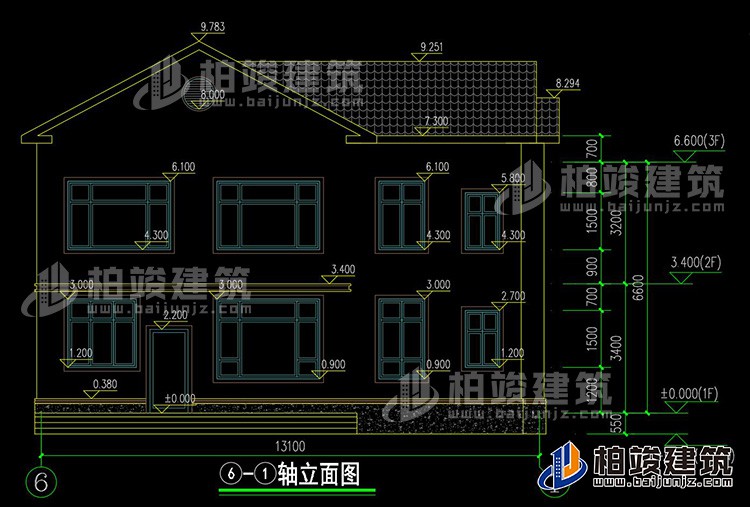 背立面图